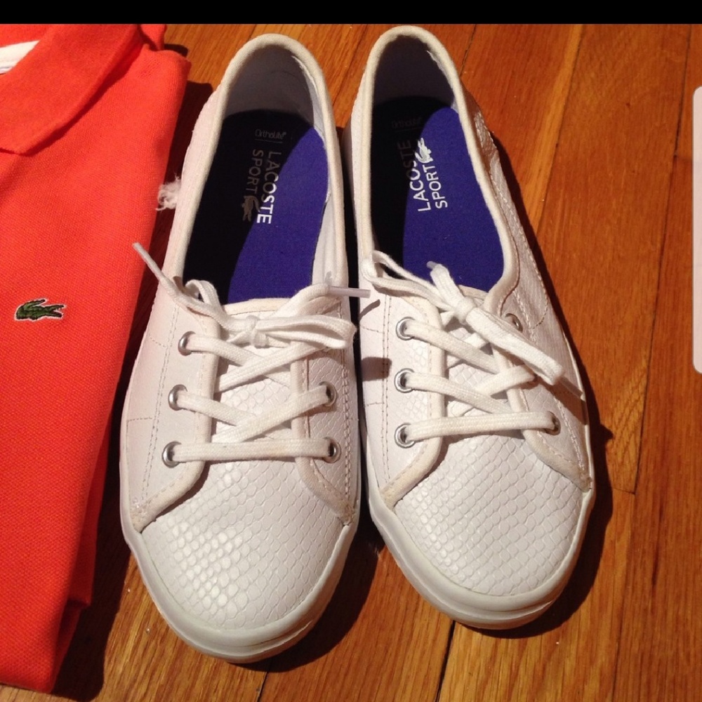 White Lacoste sneakers